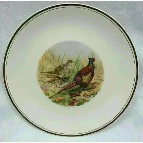 Bird Plates 10" Liverpool Road Pottery England Gold Gilt Rims Lot of 5 Vintage - Picture 11 of 12